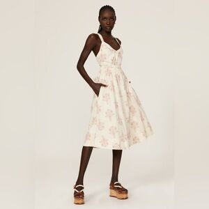 Pamela Love Pomegranate Printed Tie Back Dress Size  Medium